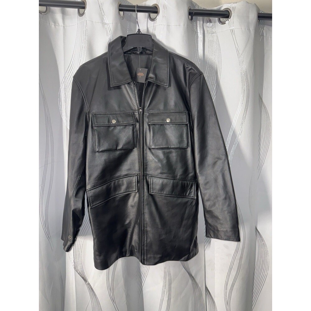 Allen Edmonds Men’s  Black genuine Leather sample Jacket Size M